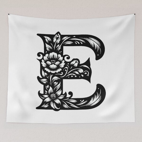 Item preview, Letter E in a decorative design designed and sold by stickysterscom.
