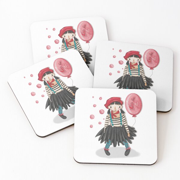 Item preview, Cute Character, Whimsical art, Mime Girl, French Mime, Clown designed and sold by SaSzArt.