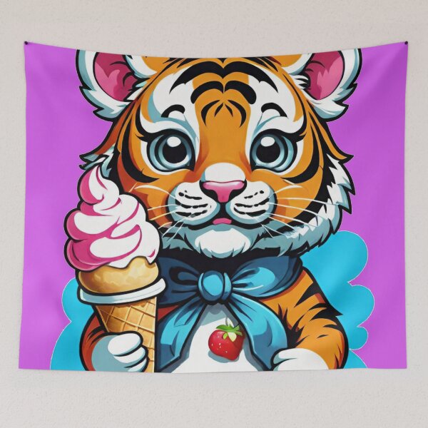 Item preview, baby Tiger holding Ice cream designed and sold by Chantel Fourie.