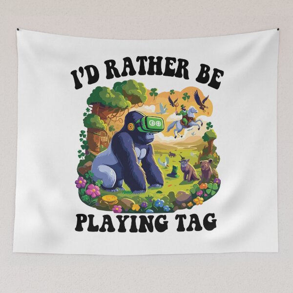 Item preview, Gorilla Monke Tag VR Gamer I'd Rather St Patrick's Day Gamer designed and sold by Wenterful.