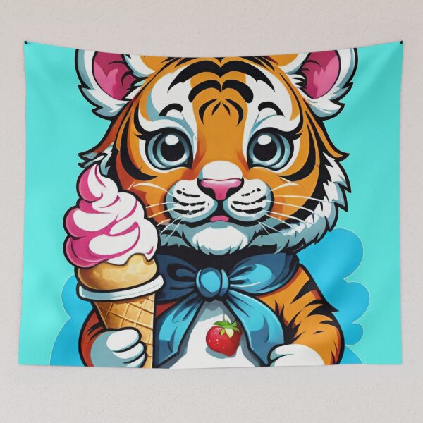 Item preview, baby Tiger holding Ice cream designed and sold by Chantel Fourie.