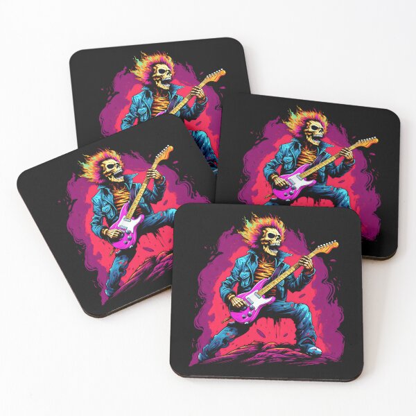 Item preview, Skeleton guitarist rock music designed and sold by DerSenat.