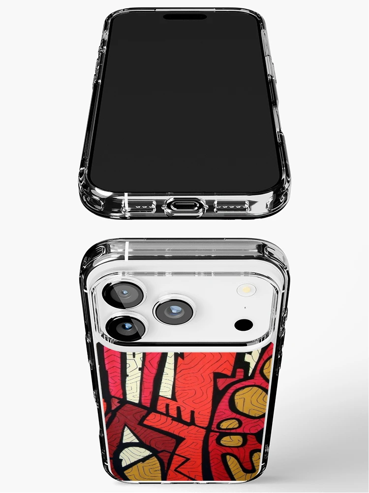 Aperçu 3 sur 5. Coque iPhone avec l'œuvre Métropolis - Rouges créée et vendue par Art Nuvò.