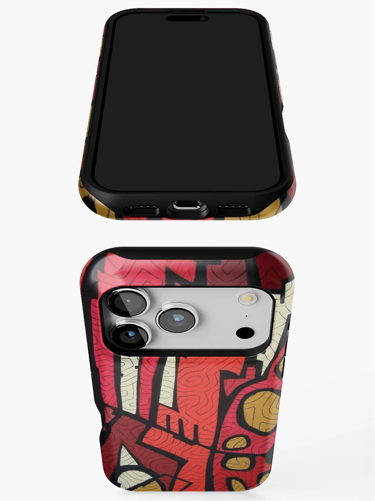 Aperçu 3 sur 4. Coque iPhone avec l'œuvre Métropolis - Rouges créée et vendue par Art Nuvò.
