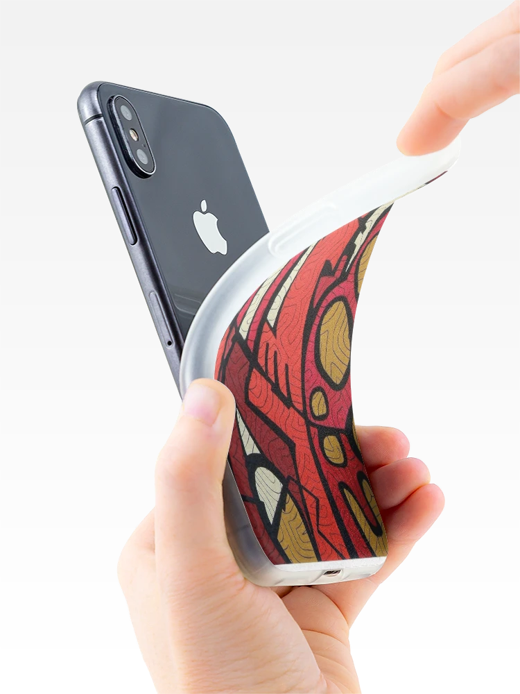 Aperçu 4 sur 5. Coque iPhone avec l'œuvre Métropolis - Rouges créée et vendue par Art Nuvò.