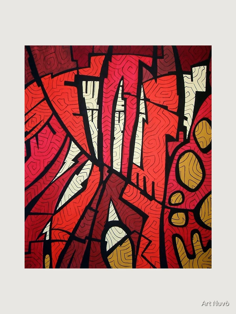 Aperçu 6 sur 6. Sweat à capuche oversize premium avec l'œuvre Métropolis - Rouges créée et vendue par Art Nuvò.