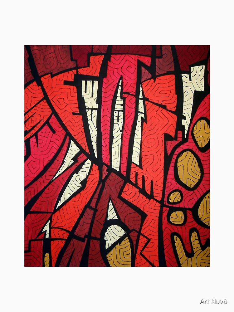 Aperçu 6 sur 6. Sweat à capuche épais avec l'œuvre Métropolis - Rouges créée et vendue par Art Nuvò.