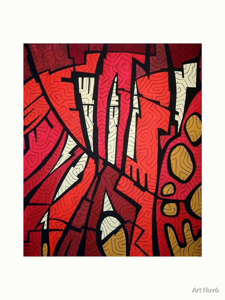 Aperçu 6 sur 6. Sweatshirt épais avec l'œuvre Métropolis - Rouges créée et vendue par Art Nuvò.