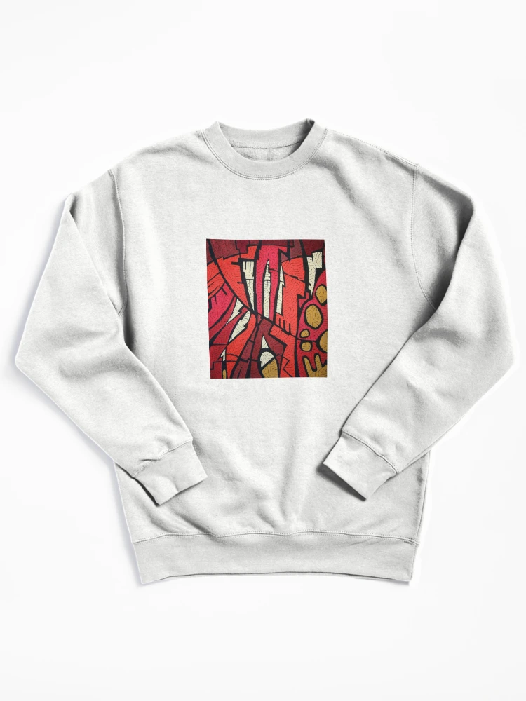 Aperçu 1 sur 6. Sweatshirt épais avec l'œuvre Métropolis - Rouges créée et vendue par Art Nuvò.