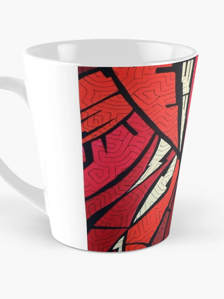 Aperçu 3 sur 4. Mug à café avec l'œuvre Métropolis - Rouges créée et vendue par Art Nuvò.