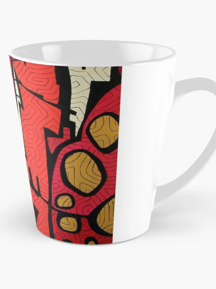 Aperçu 1 sur 4. Mug à café avec l'œuvre Métropolis - Rouges créée et vendue par Art Nuvò.