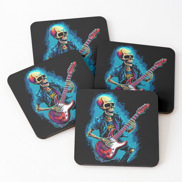Item preview, Skeleton guitarist rock music designed and sold by DerSenat.