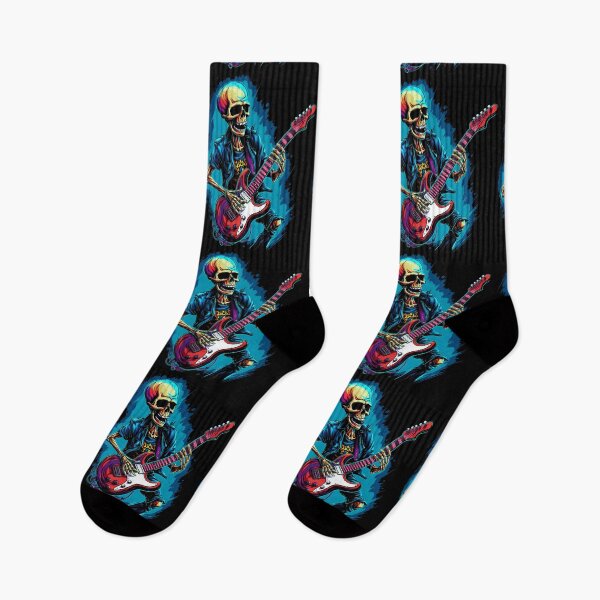 Item preview, Skeleton guitarist rock music designed and sold by DerSenat.