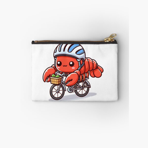 Item preview, Kawaii Lobster Wearing A Helmet Riding A Bicycle designed and sold by CanvasCutie.