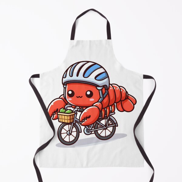 Item preview, Kawaii Lobster Wearing A Helmet Riding A Bicycle designed and sold by CanvasCutie.