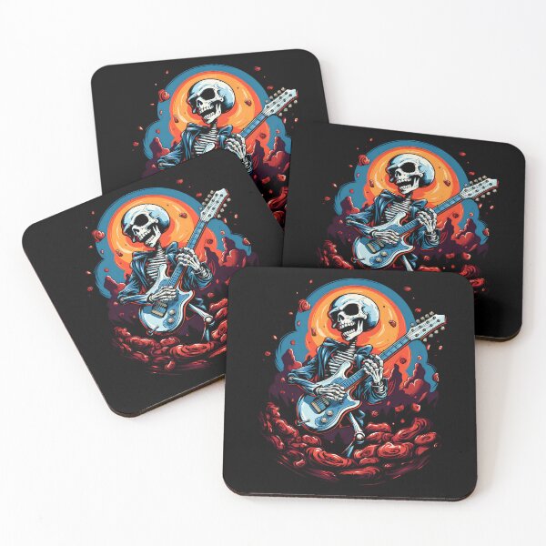 Item preview, Skeleton guitarist rock music designed and sold by DerSenat.
