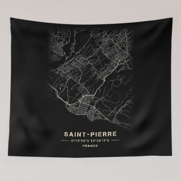 Item preview, Map of Saint-Pierre Black and white designed and sold by Jerhus.