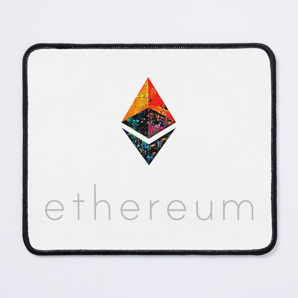 Aperçu de l'œuvre Crypto ETH "Paint Splatter", logo Ethereum avec texte du logo. créée et vendue par PrintPit.