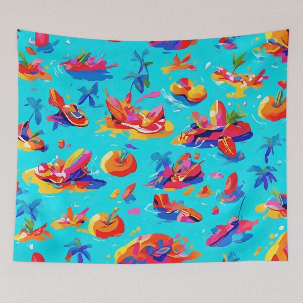 Item preview, Tropical Fiesta: Vibrant Beach and Palm Print designed and sold by MadebyTommy.