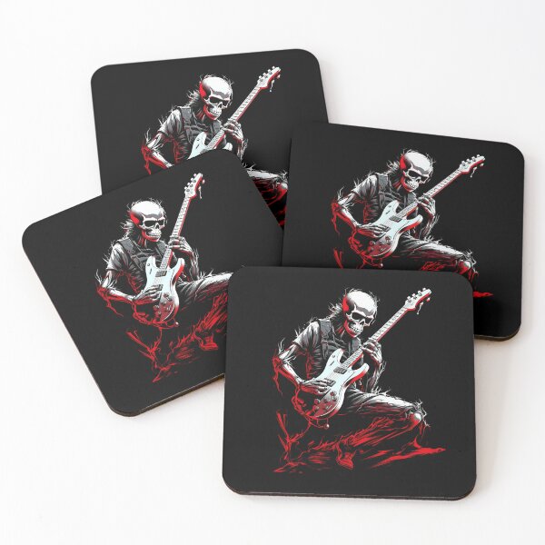 Item preview, Skeleton guitarist rock music designed and sold by DerSenat.