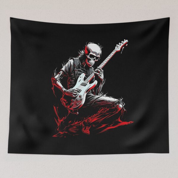 Item preview, Skeleton guitarist rock music designed and sold by DerSenat.