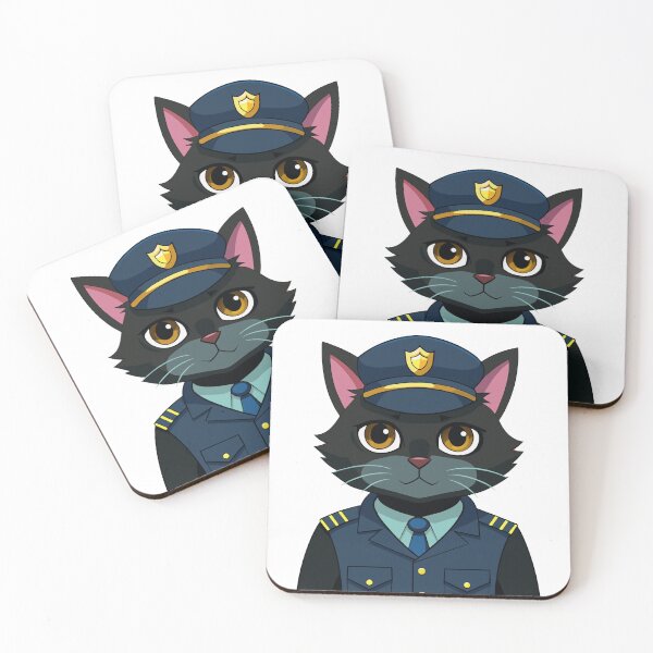 Item preview, cute cat police body black  designed and sold by naturehikers.