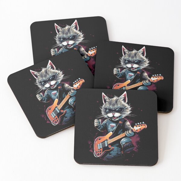 Item preview, Cat rock music guitarist designed and sold by DerSenat.
