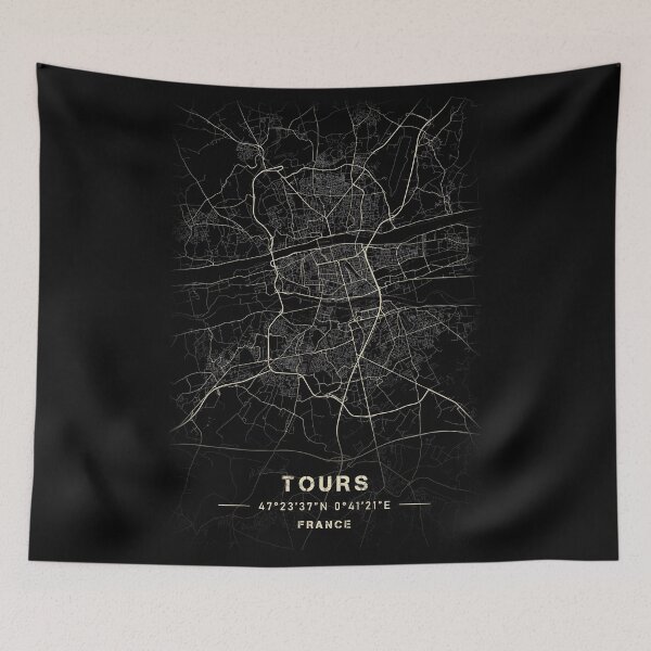 Item preview, Black and white Tours Map designed and sold by Jerhus.