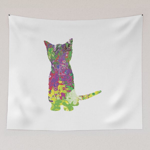 Item preview, Beautiful Rainbow Lady Marbled Cat Silhouette Design designed and sold by TerScott.