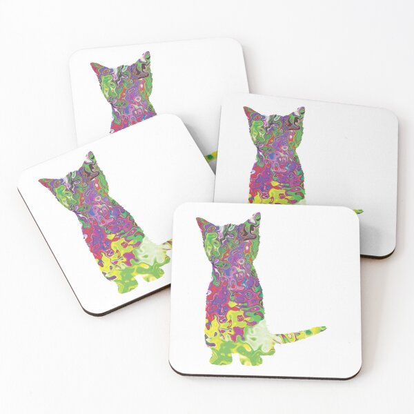 Item preview, Beautiful Rainbow Lady Marbled Cat Silhouette Design designed and sold by TerScott.