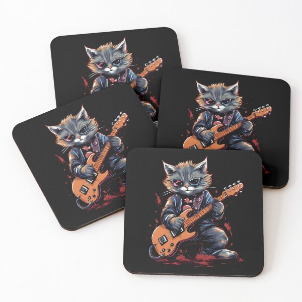 Item preview, Cat rock music guitarist designed and sold by DerSenat.