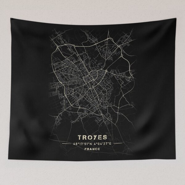 Item preview, Map of Troyes Black and white designed and sold by Jerhus.