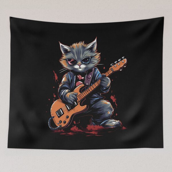 Item preview, Cat rock music guitarist designed and sold by DerSenat.