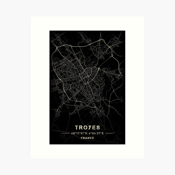 Item preview, Map of Troyes Black and white designed and sold by Jerhus.
