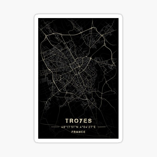 Item preview, Map of Troyes Black and white designed and sold by Jerhus.