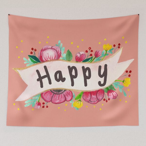 Item preview, Watercolor Happy Flower Banner designed and sold by Lee Yeng.