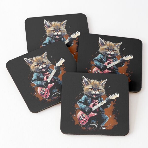 Item preview, Cat rock music guitarist designed and sold by DerSenat.