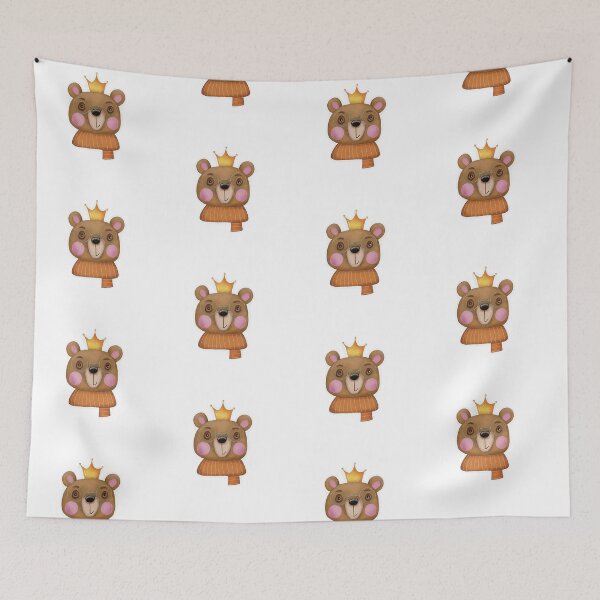 Item preview, Cute Bear, Teddy Bear in a Crown, Cute Animals, Whimsical art, Funny Art, Nature designed and sold by SaSzArt.