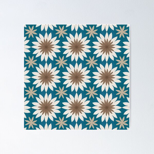 Item preview, Seashell flowers in ocean blue designed and sold by Blooming June Design.