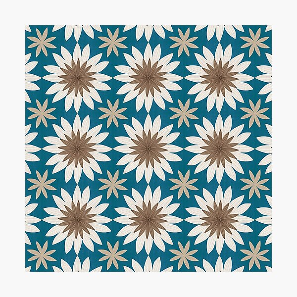 Item preview, Seashell flowers in ocean blue designed and sold by Blooming June Design.