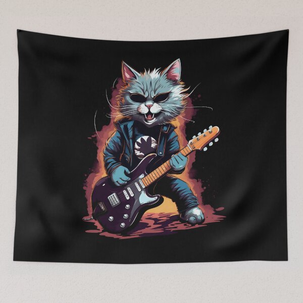 Item preview, Cat rock music guitarist designed and sold by DerSenat.