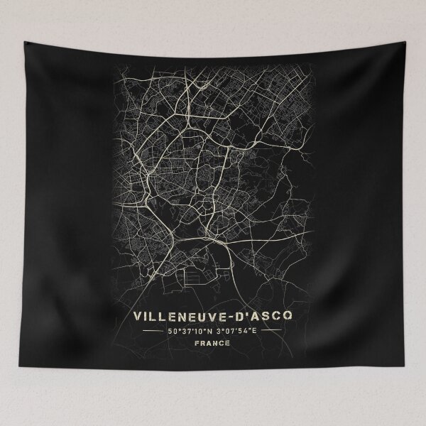 Item preview, Map of Villeneuve d'Ascq Black and white designed and sold by Jerhus.