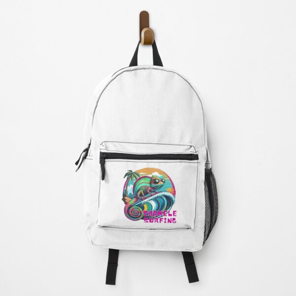 Item preview, Chameleon Surfing Cute Palm waves surfer lovers designed and sold by Vignola7.