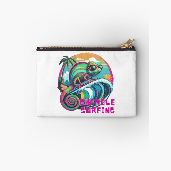 Item preview, Chameleon Surfing Cute Palm waves surfer lovers designed and sold by Vignola7.