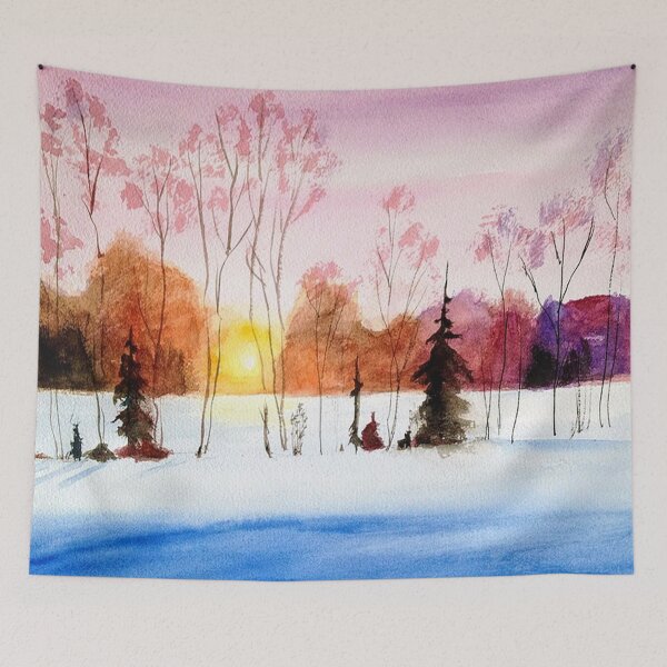 Item preview, Winter Sunset with Trees and Snow designed and sold by tomorrowsart.