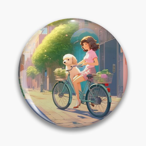 Item preview, Poodle & Bicycle designed and sold by AmazingBackDrop.
