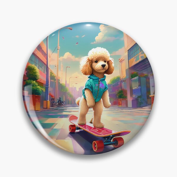 Item preview, Poodle & Skatboard designed and sold by AmazingBackDrop.