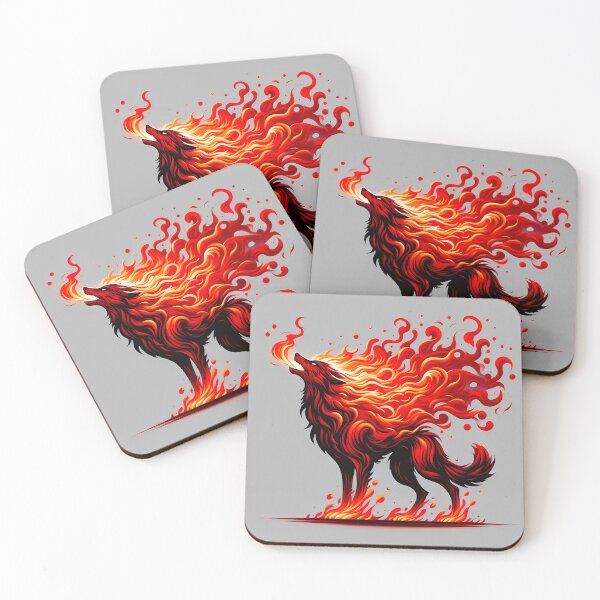 Item preview, Fire Wolf Breathing Fire, Ai Generated Art  designed and sold by ACC .