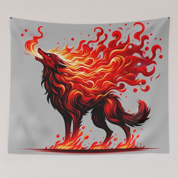 Item preview, Fire Wolf Breathing Fire, Ai Generated Art  designed and sold by ACC .