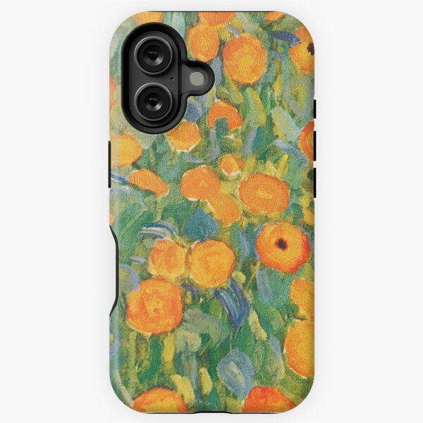 Aperçu de l'œuvre Jardin de fleurs Klimt - Orange créée et vendue par maniacfitness.